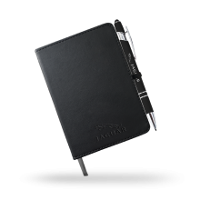 Carnet A6 Similicuir Noir - Finition Estampage